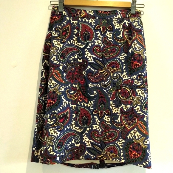 70's True Vintage Paisley Pencil Skirt Koret Piccolo Canadian Union Made (ILGWU) - Picture 9 of 16